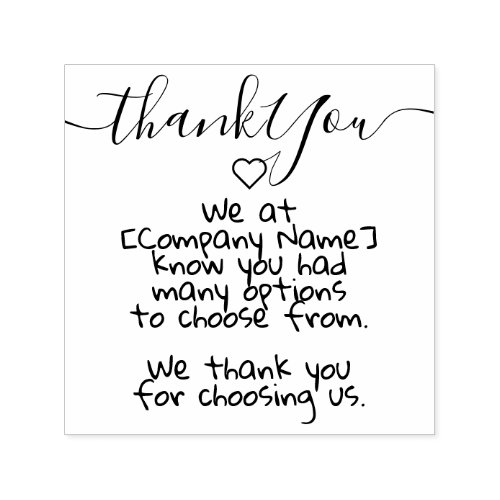 Calligraphy Hand Lettering Thank You Text Label  Self_inking Stamp