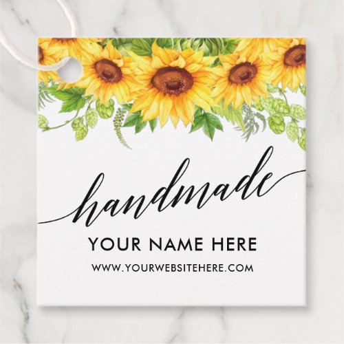 Calligraphy Handmade Sunflowers Handmade Favor Tags