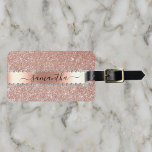 Calligraphy Handwritten Diamond Rose Gold Glitter Luggage Tag<br><div class="desc">This design may be personalized in the area provided by changing the photo and/or text. Or it can be customized by clicking Personalize this Template and then choosing the click to customize further option and delete or change the color of the background, add text, change the text color or style,...</div>