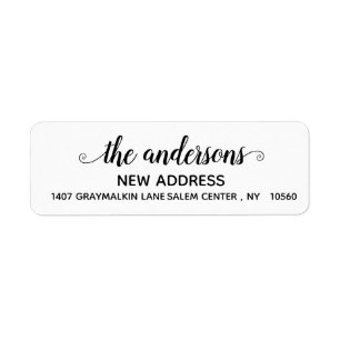 Calligraphy Handwritten Moved New Address Label