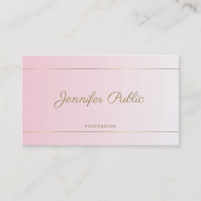 Calligraphy Handwritten Script Luxury Glamorous Business Card (Front)