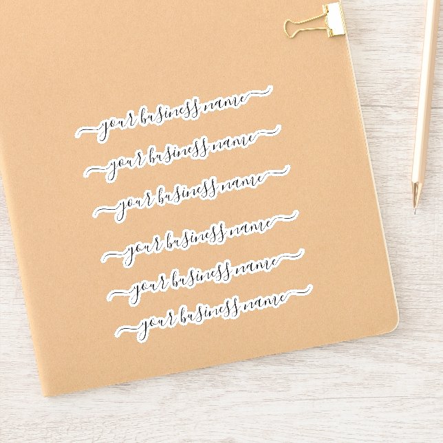 Calligraphy Handwritten Your Business Name Custom Sticker (Notebook)