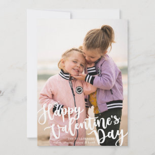 Calligraphy Happy Valentines Day Photo Card