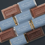 Calligraphy Heart Just Married Wedding Dusty Blue Hershey's Miniatures<br><div class="desc">Modern Minimalist Simple Calligraphy Script Heart Just Married Chocolate Candy Bars Wedding Favor. Dusty Blue</div>