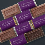 Calligraphy Heart Just Married Wedding Purple Hershey's Miniatures<br><div class="desc">Modern Minimalist Simple Calligraphy Script Heart Just Married Chocolate Candy Bars Wedding Favor. Purple</div>