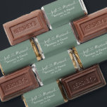 Calligraphy Heart Just Married Wedding Sage Green Hershey's Miniatures<br><div class="desc">Modern Minimalist Simple Calligraphy Script Heart Just Married Chocolate Candy Bars Wedding Favor. Sage Green</div>
