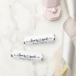 Calligraphy Heart Love Is Sweet Wedding Breath Savers® Mints<br><div class="desc">Modern Calligraphy Script Heart Minimalist Simple Love Is Sweet Wedding Breath Mint Favors - Couple Names & Date - Black & White</div>