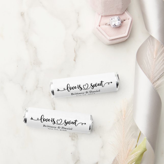 Calligraphy Heart Love Is Sweet Wedding Breath Savers® Mints (Wedding)