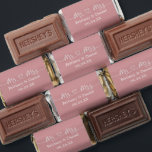 Calligraphy Heart Mr. and Mrs. Dusty Rose Hershey's Miniatures<br><div class="desc">Modern Calligraphy Script Heart Minimalist Simple Mr. & Mrs. Wedding Chocolate Candy Bars - Dusty Rose Background or Choose Color</div>