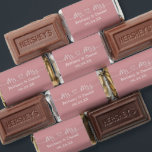 Calligraphy Heart Mr. and Mrs. Dusty Rose Hershey's Miniatures<br><div class="desc">Modern Calligraphy Script Heart Minimalist Simple Mr. & Mrs. Wedding Chocolate Candy Bars - Dusty Rose Background or Choose Color</div>