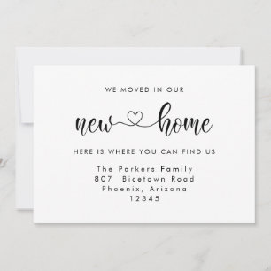 Calligraphy Heart New Home Moving Announcement