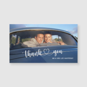Calligraphy Heart Script Wedding Photo Thank You