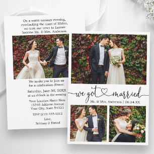 Calligraphy Heart Wedding After Party 4 Photo Announcement