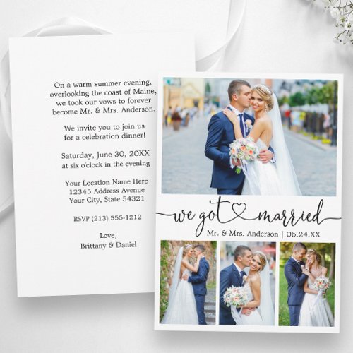 Calligraphy Heart Wedding After Party 4 Photos Announcement