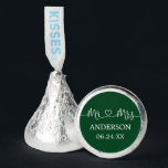 Calligraphy Heart Wedding Green Mr. and Mrs.  Hershey®'s Kisses®<br><div class="desc">Modern Calligraphy Script Heart Minimalist Simple Mr. & Mrs. Wedding Chocolate Candy - Green</div>