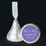 Calligraphy Heart Wedding Mr. and Mrs. Periwinkle Hershey®'s Kisses®<br><div class="desc">Modern Calligraphy Script Heart Minimalist Simple Mr. & Mrs. Wedding Chocolate Candy - Periwinkle</div>