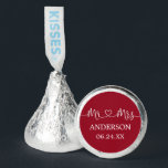 Calligraphy Heart Wedding Mr. and Mrs. Red Hershey®'s Kisses®<br><div class="desc">Modern Calligraphy Script Heart Minimalist Simple Mr. & Mrs. Wedding Chocolate Candy - Red</div>