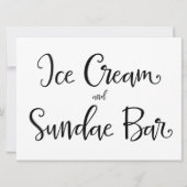 Calligraphy | "Ice Cream and Sundae Bar" Sign (Front)