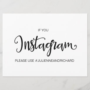 Calligraphy " If You Instagram" wedding sign Invitation