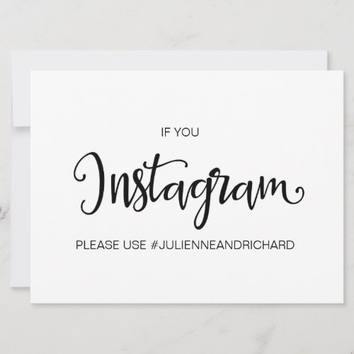 Calligraphy   If You Instagram wedding sign Invitation