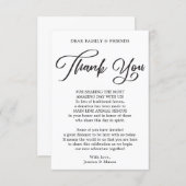 Calligraphy In Lieu of Favors Thank You Place Card | Zazzle