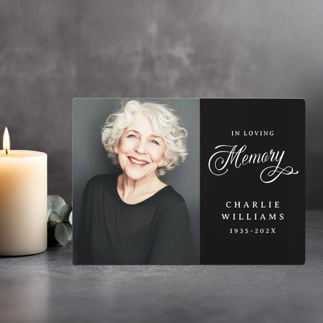 Calligraphy in loving memory funeral black photo plaque (Calligraphy in loving memory funeral black photo plaque)