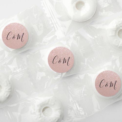 Calligraphy Initials  Rose Glitter Wedding Life Saver Mints