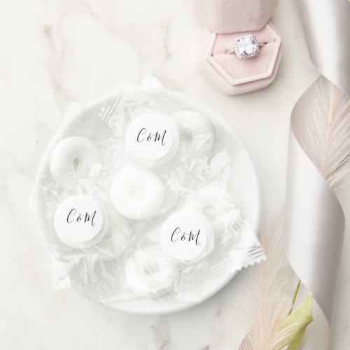 Calligraphy Initials  White Wedding Candy Favors