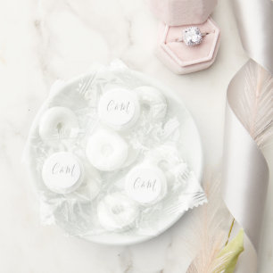 Calligraphy Initials   White Wedding Candy Favors