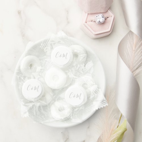 Calligraphy Initials  White Wedding Candy Favors