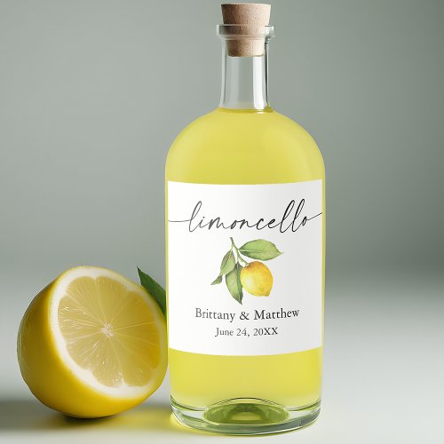 Calligraphy Ink Limoncello Watercolor Lemon Liquor Bottle Label