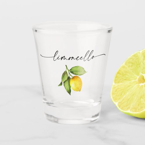 Calligraphy Ink Limoncello Watercolor Lemon Shot Glass