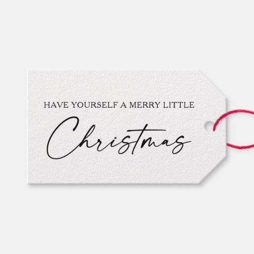 Calligraphy Ink Pen Script Minimalist Christmas Gift Tags