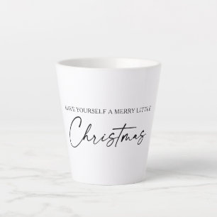 Calligraphy Ink Pen Script Minimalist Christmas Latte Mug