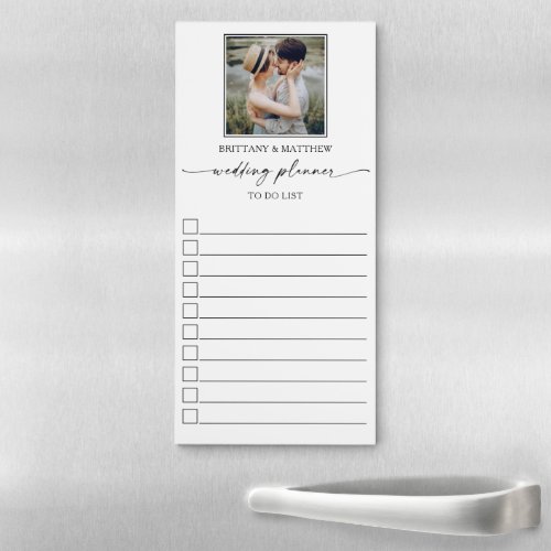 Calligraphy Ink Photo Wedding Planner To Do List Magnetic Notepad