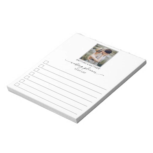 Calligraphy Ink Photo Wedding Planner To Do List Notepad