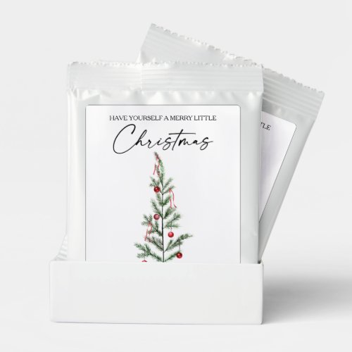 Calligraphy Ink Script Watercolor Christmas Tree Hot Chocolate Drink Mix