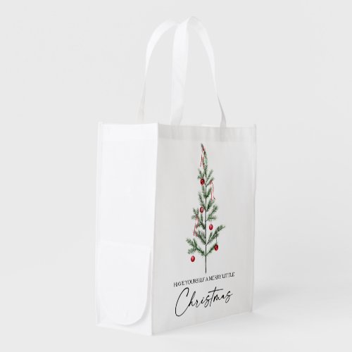 Calligraphy Ink Watercolor Christmas Tree Bag