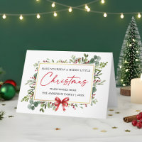 Calligraphy Ink Watercolor Greenery Red Bow Fold
