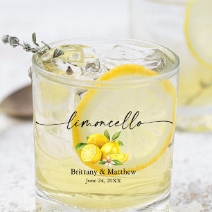 Calligraphy Ink Watercolor Lemons Limoncello Whiskey Glass