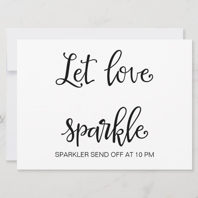 Calligraphy | "Let Love Sparkle sign" Wedding sign Invitation (Front)