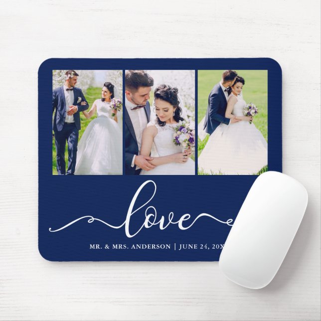 Calligraphy Love 3 Wedding Photo - Pick Color - Mouse Pad (With Mouse)