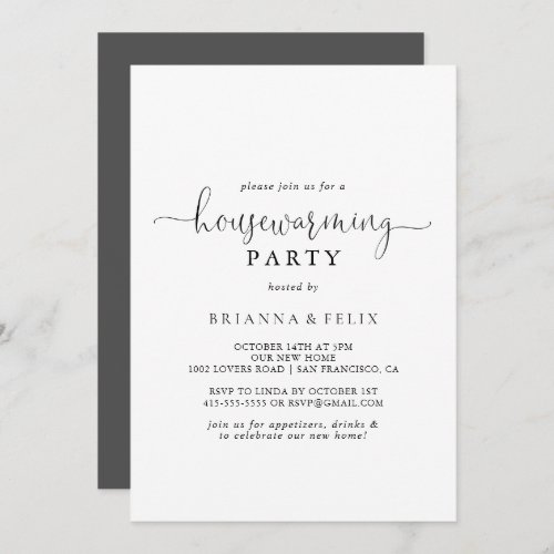 Calligraphy Love Fancy Script Housewarming Party  Invitation