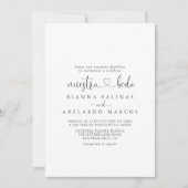 Calligraphy Love Fancy Script Nuestra Boda Wedding Invitation (Front)