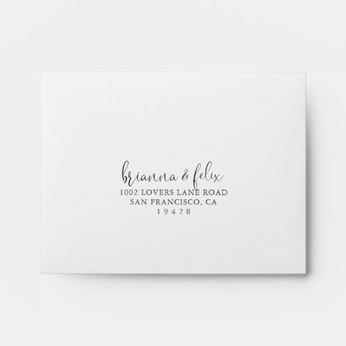 Calligraphy Love Fancy Script Self_Addressed RSVP  Envelope