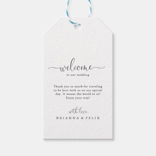 Calligraphy Love Fancy Script Wedding Welcome  Gift Tags