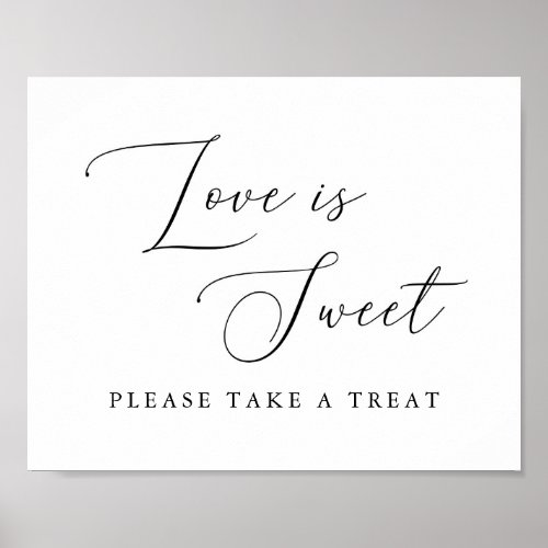 Calligraphy Love Is Sweet Take A Treat Sign