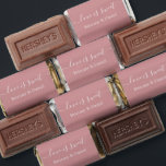 Calligraphy Love Is Sweet Wedding Dusty Rose Hershey's Miniatures<br><div class="desc">Elegant Calligraphy Love Is Sweet Bride and Groom Name Wedding Chocolate Candy Bars - Dusty Rose or choose background color</div>