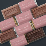 Calligraphy Love Is Sweet Wedding Dusty Rose Hershey's Miniatures<br><div class="desc">Elegant Calligraphy Love Is Sweet Bride and Groom Name Wedding Chocolate Candy Bars - Dusty Rose or choose background color</div>
