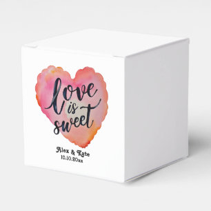 Calligraphy Love is Sweet Wedding Favor Boxes
